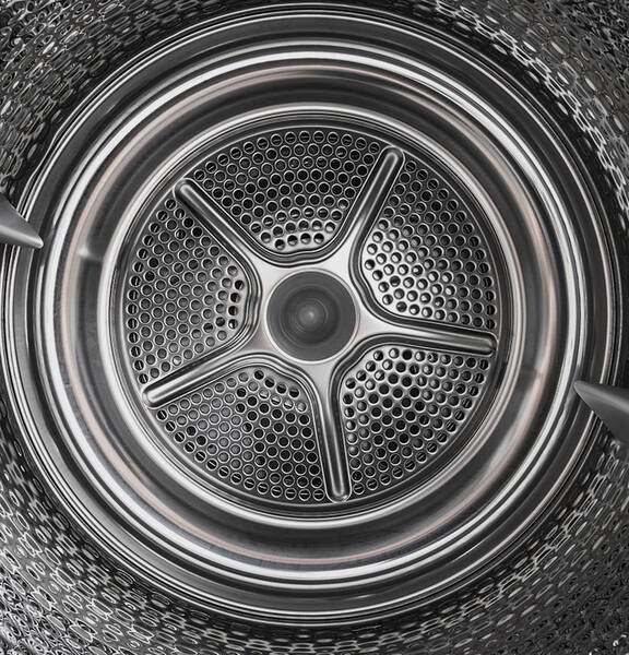 Inside of an industrial washer drum